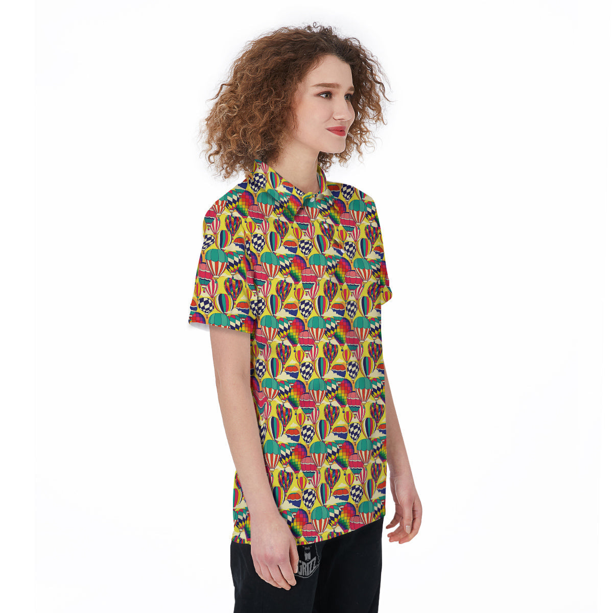 Air Balloon Colorful Print Pattern Women's Golf Shirts-grizzshop