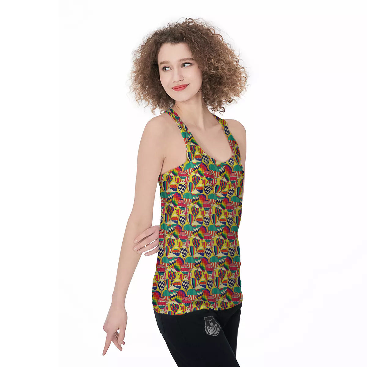 Air Balloon Colorful Print Pattern Women's Racerback Tank Top-grizzshop