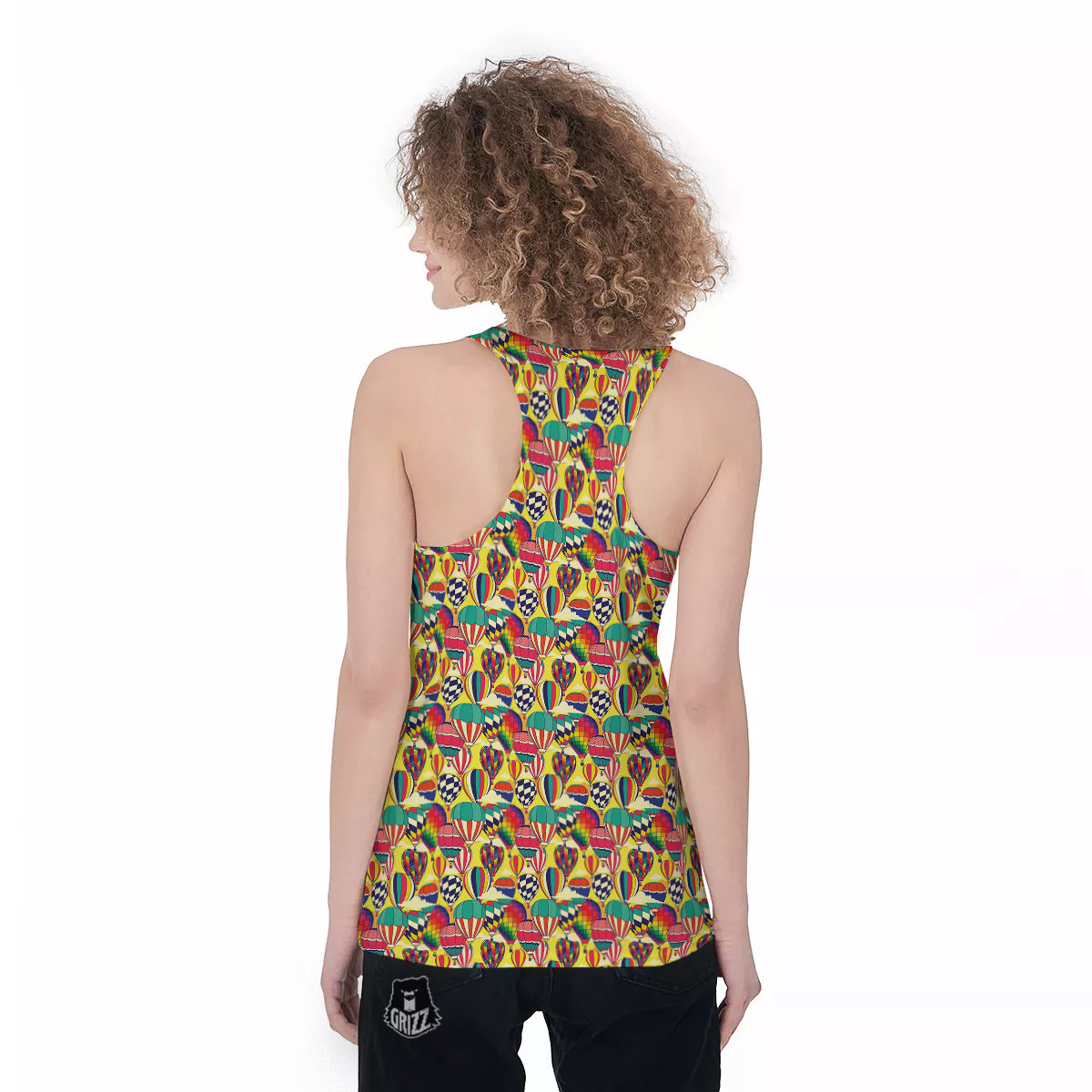 Air Balloon Colorful Print Pattern Women's Racerback Tank Top-grizzshop