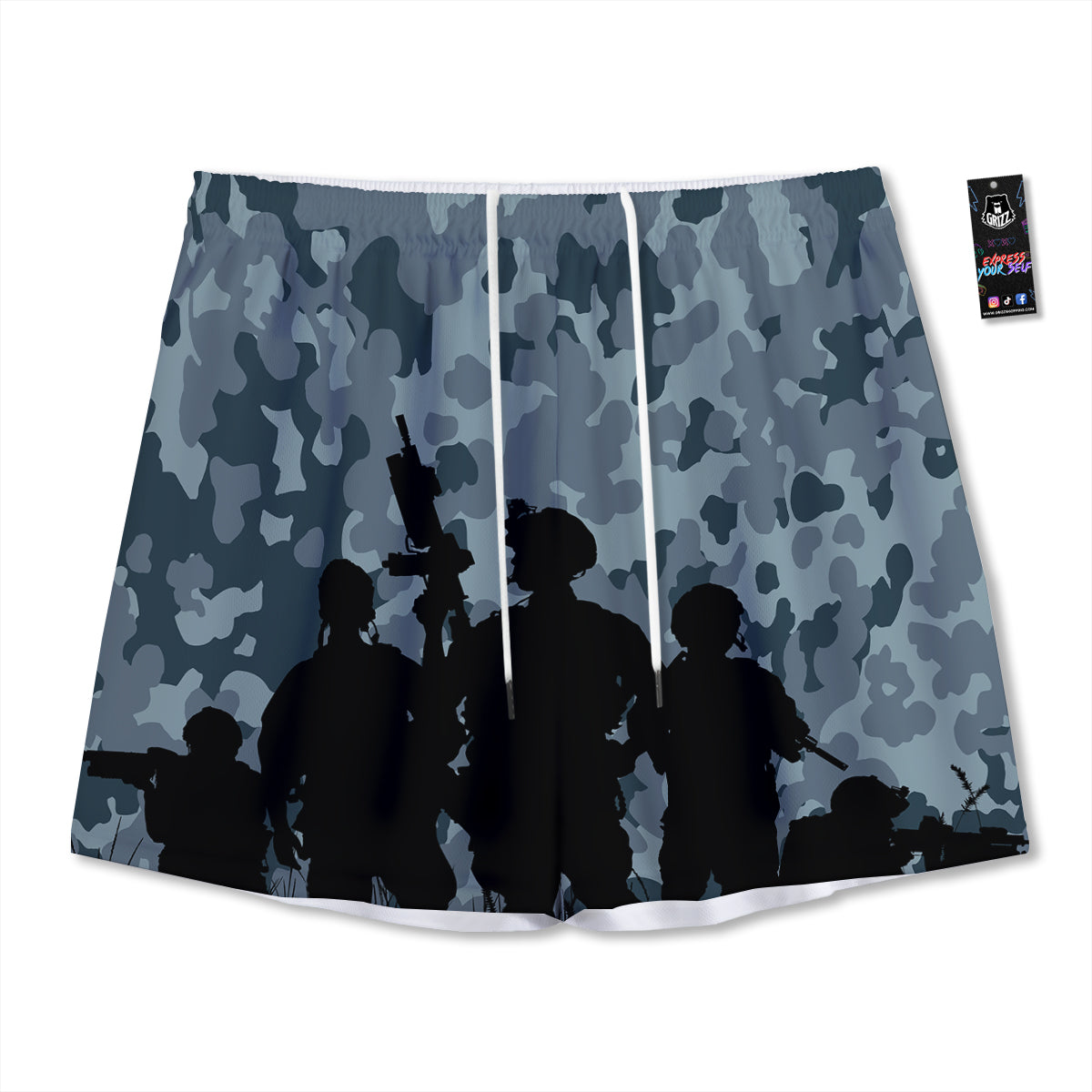 Blood Drip Print Mesh Shorts
