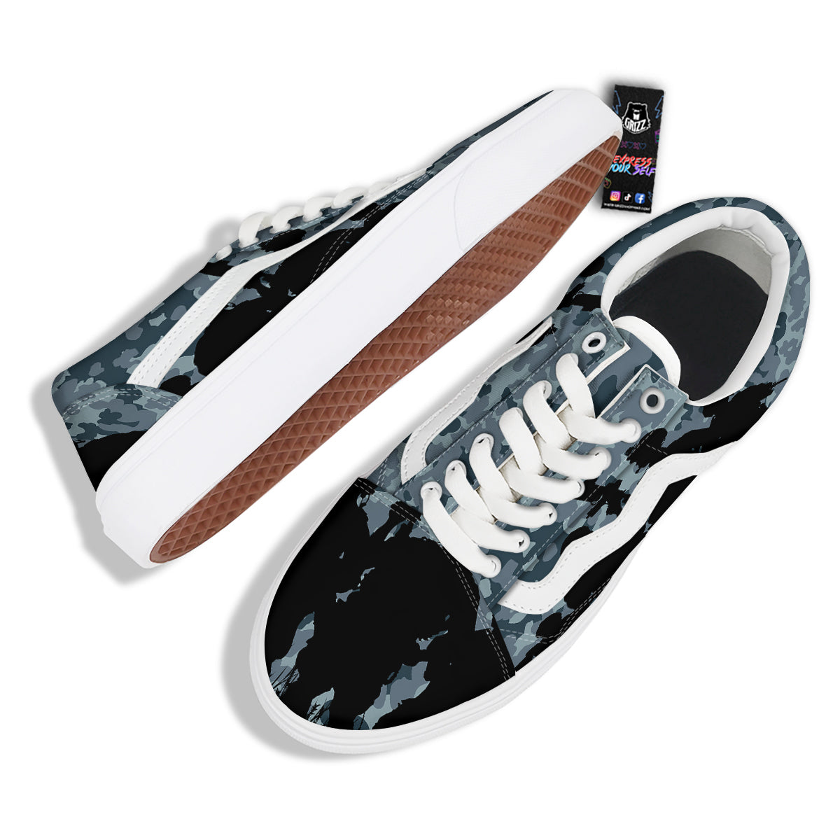 Air Force And Camouflage Print Skate Shoes-grizzshop