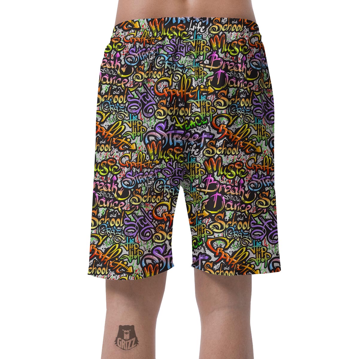 Airbrush Graffiti Print Men's Shorts-grizzshop