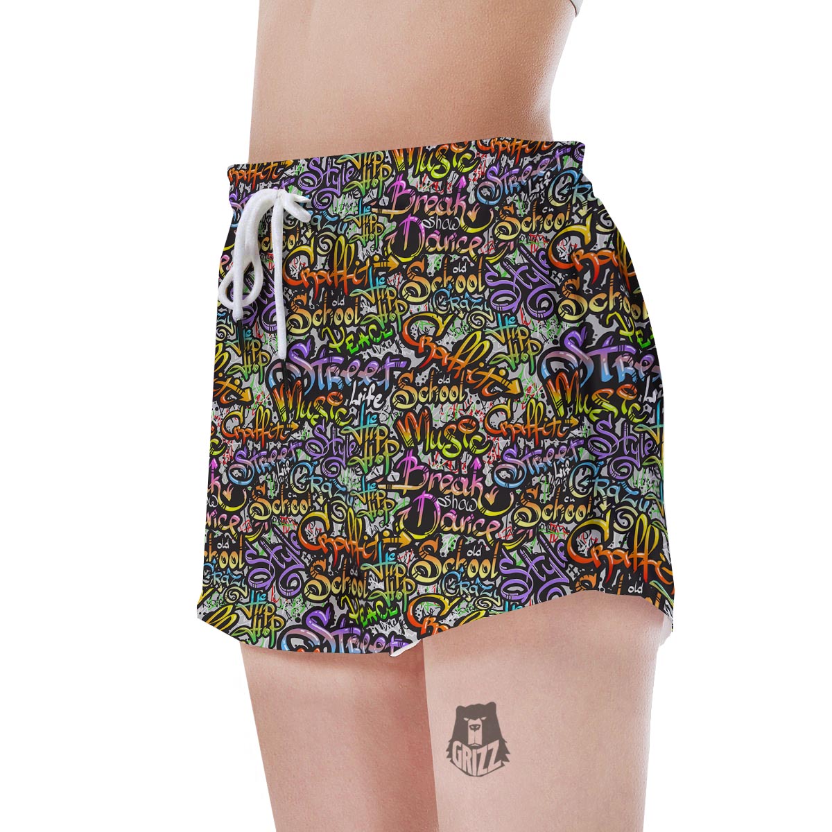 Airbrush Graffiti Print Women's Shorts-grizzshop