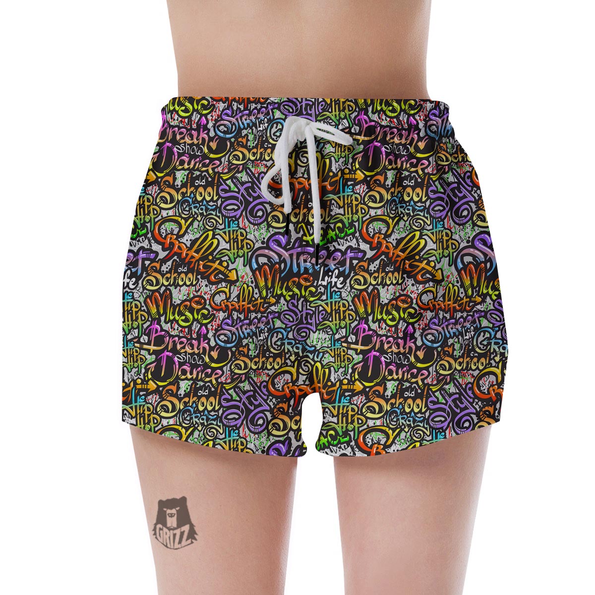 Airbrush Graffiti Print Women's Shorts-grizzshop