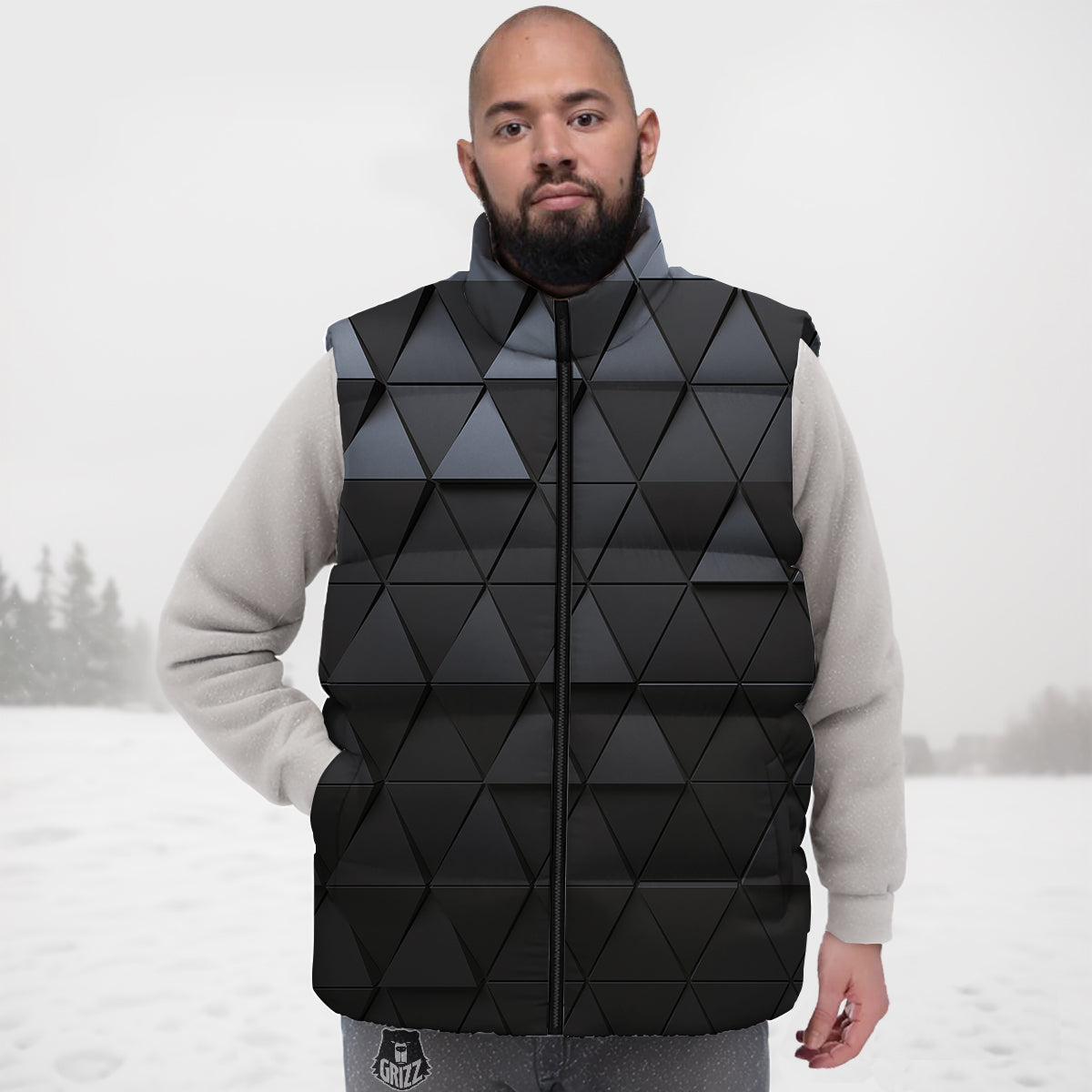Airplane Luggage Pattern Print Down Vest-grizzshop
