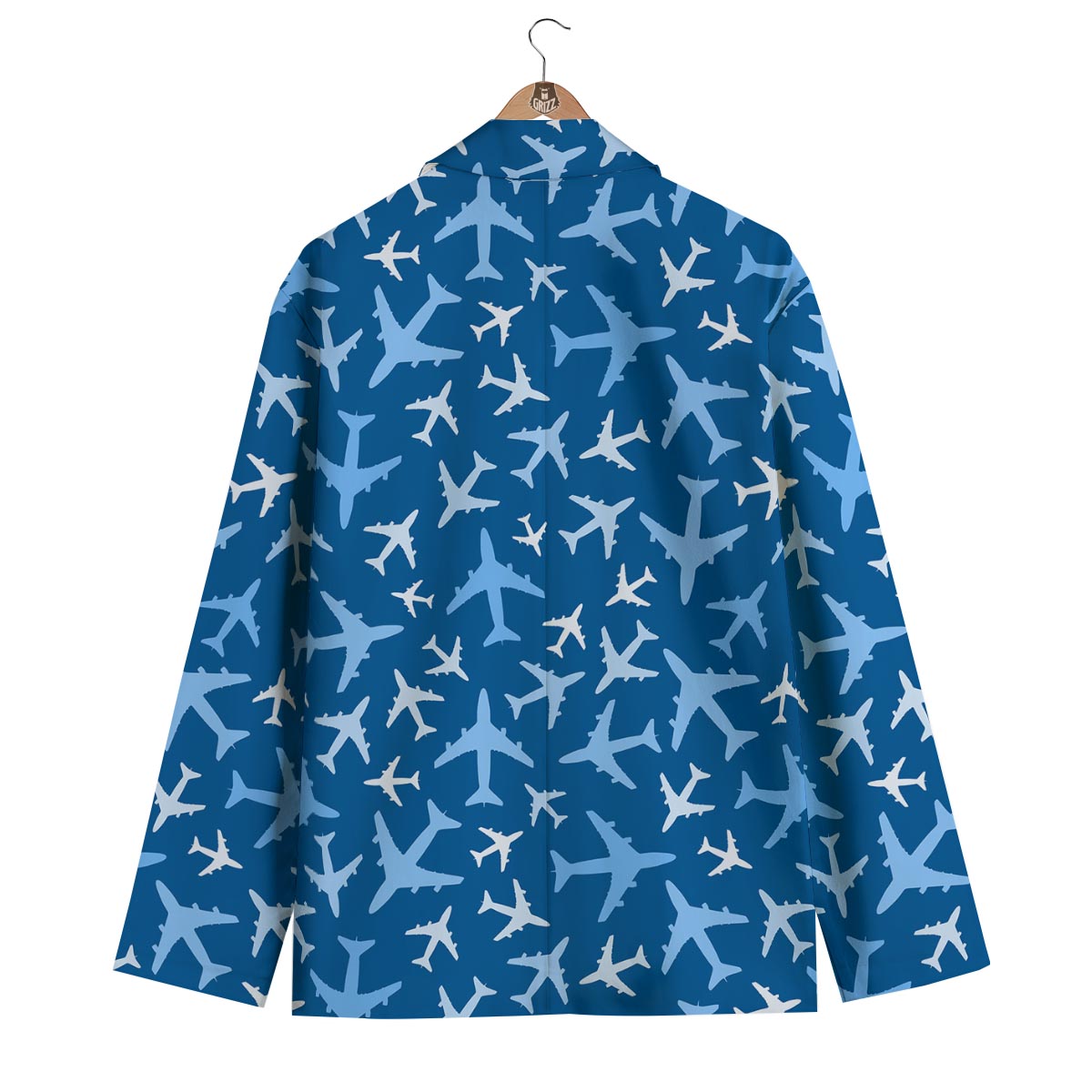 Airplane Pattern Print Men's Blazer-grizzshop