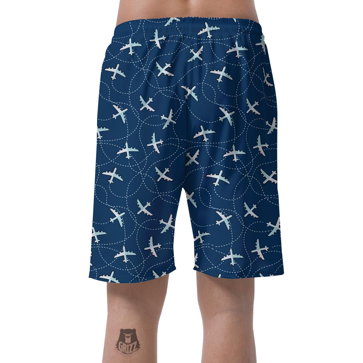 Airplane Print Pattern Men's Shorts-grizzshop