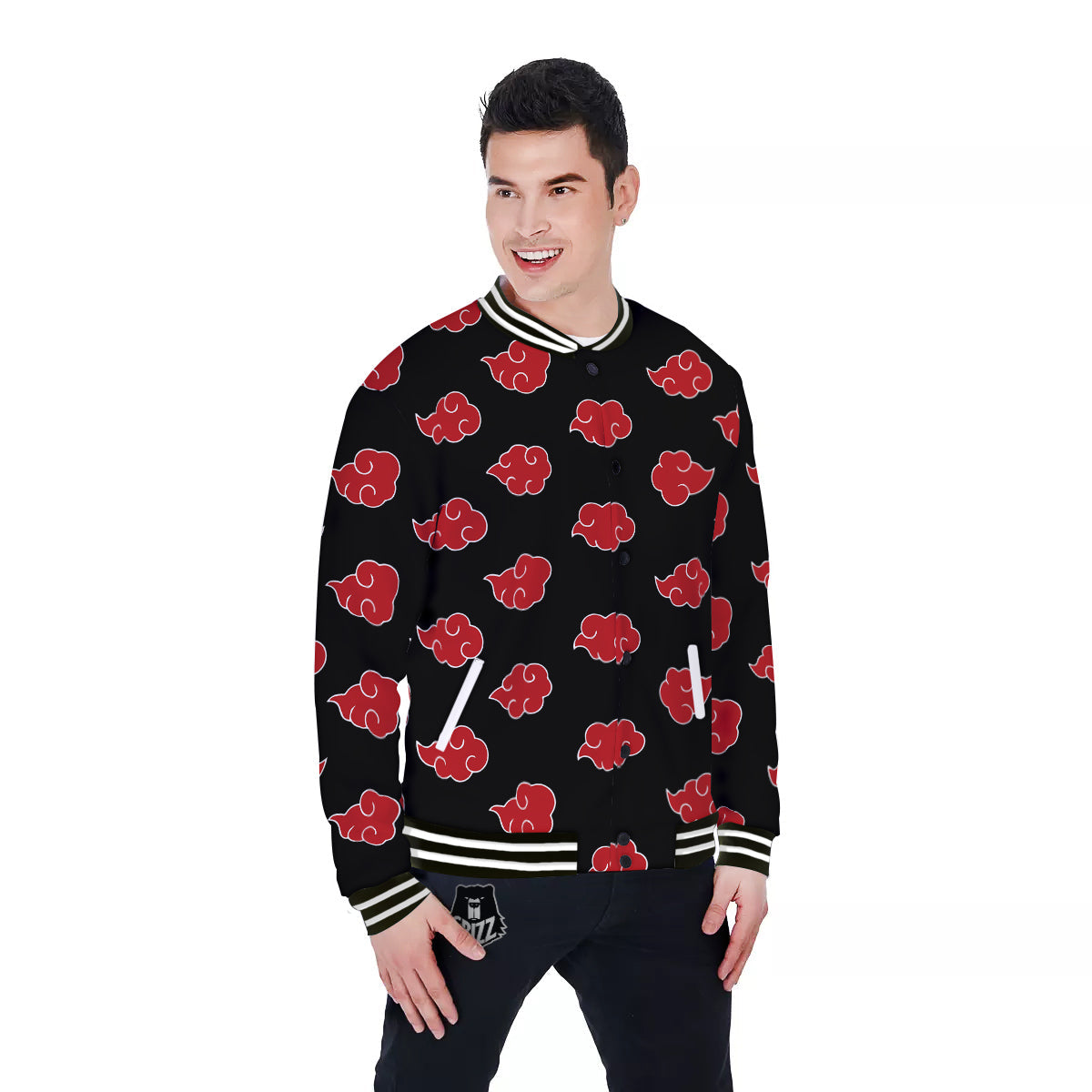 Akatsuki Print Pattern Baseball Jacket-grizzshop