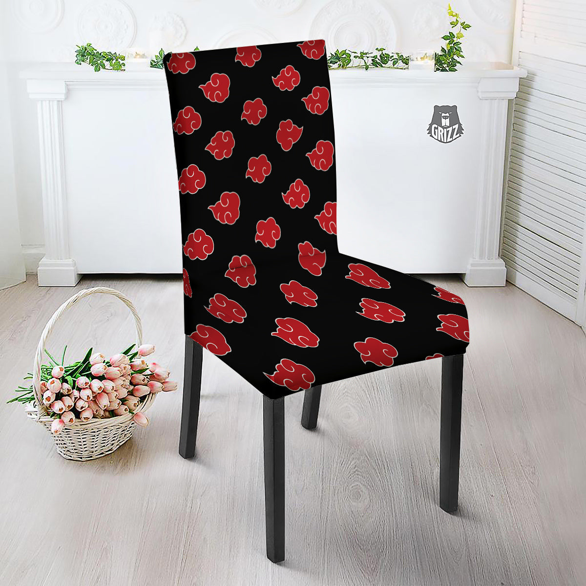 Akatsuki Print Pattern Dining Chair Slipcover-grizzshop