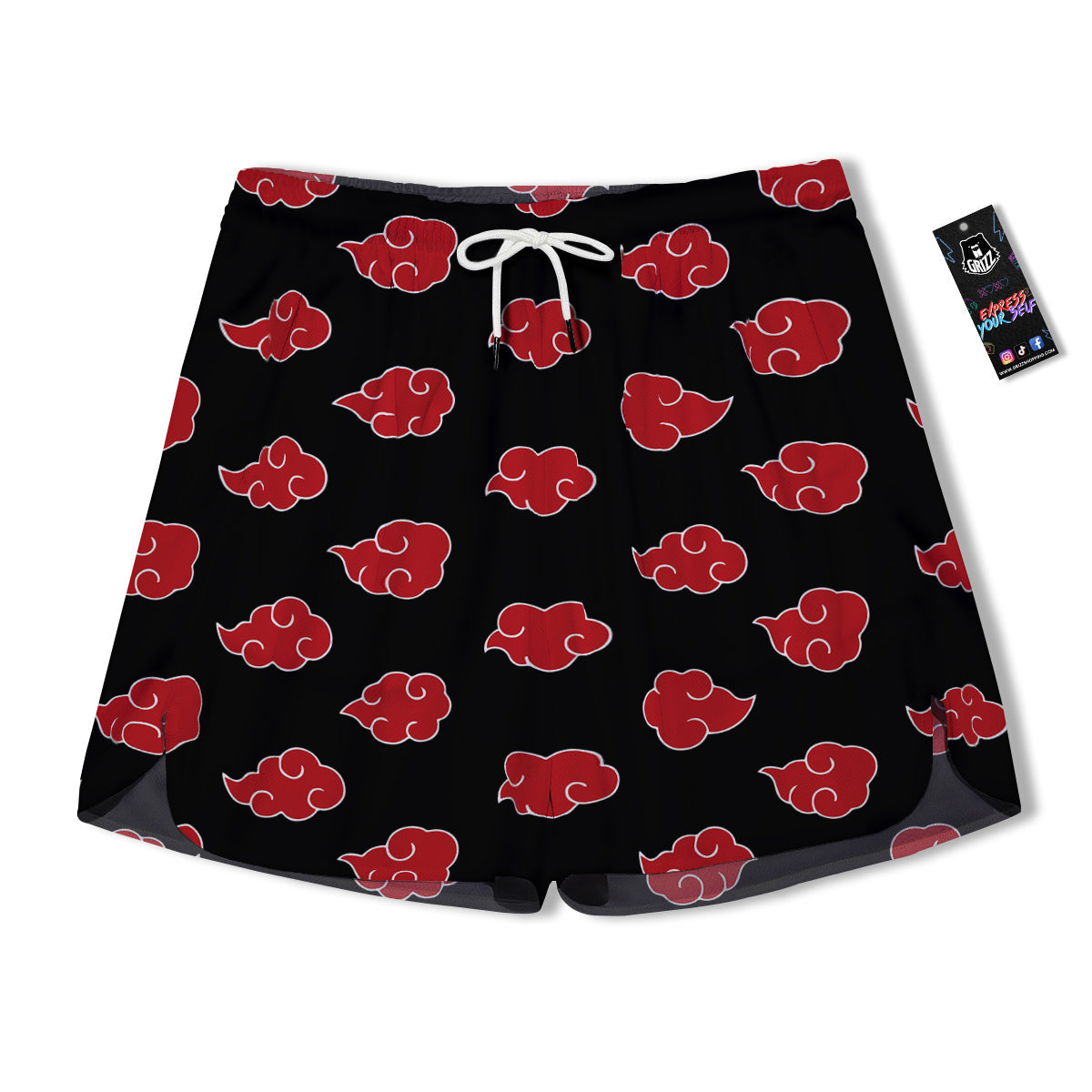 Akatsuki Print Pattern Men's Running Shorts-grizzshop