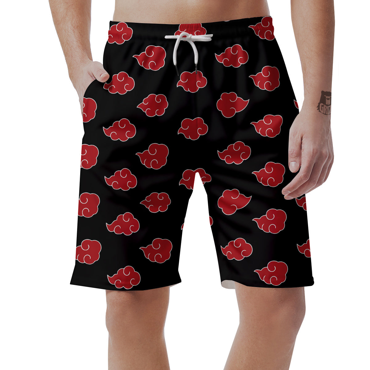 Akatsuki Print Pattern Men's Shorts-grizzshop