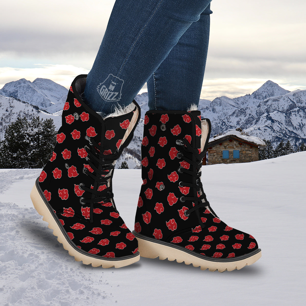 Akatsuki Print Pattern Snow Boots-grizzshop