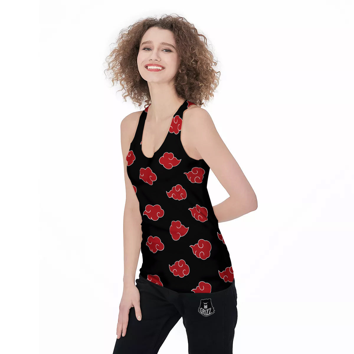 Akatsuki Print Pattern Women's Racerback Tank Top-grizzshop