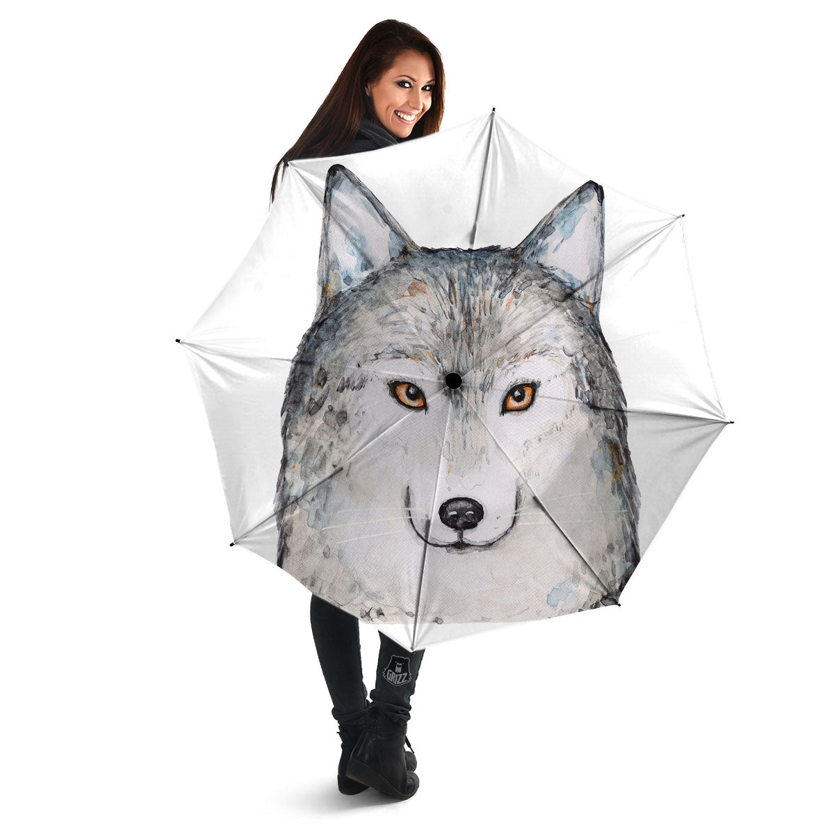 Alaskan Malamute Hand Drawn Print Umbrella-grizzshop