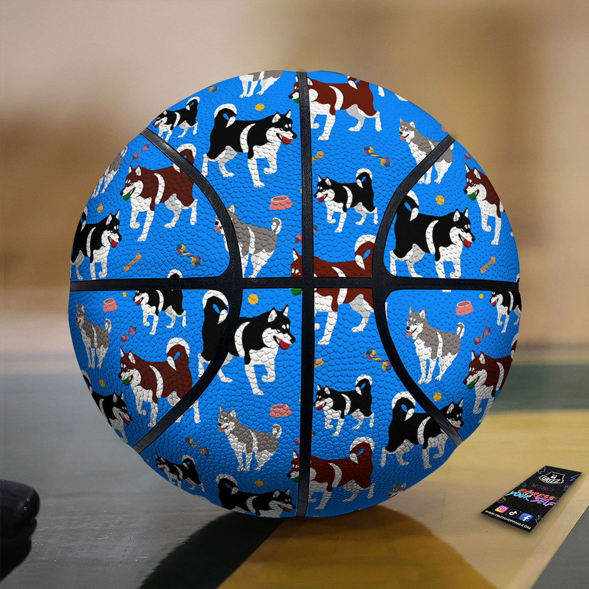Alaskan Malamute Print Pattern Basketball-grizzshop