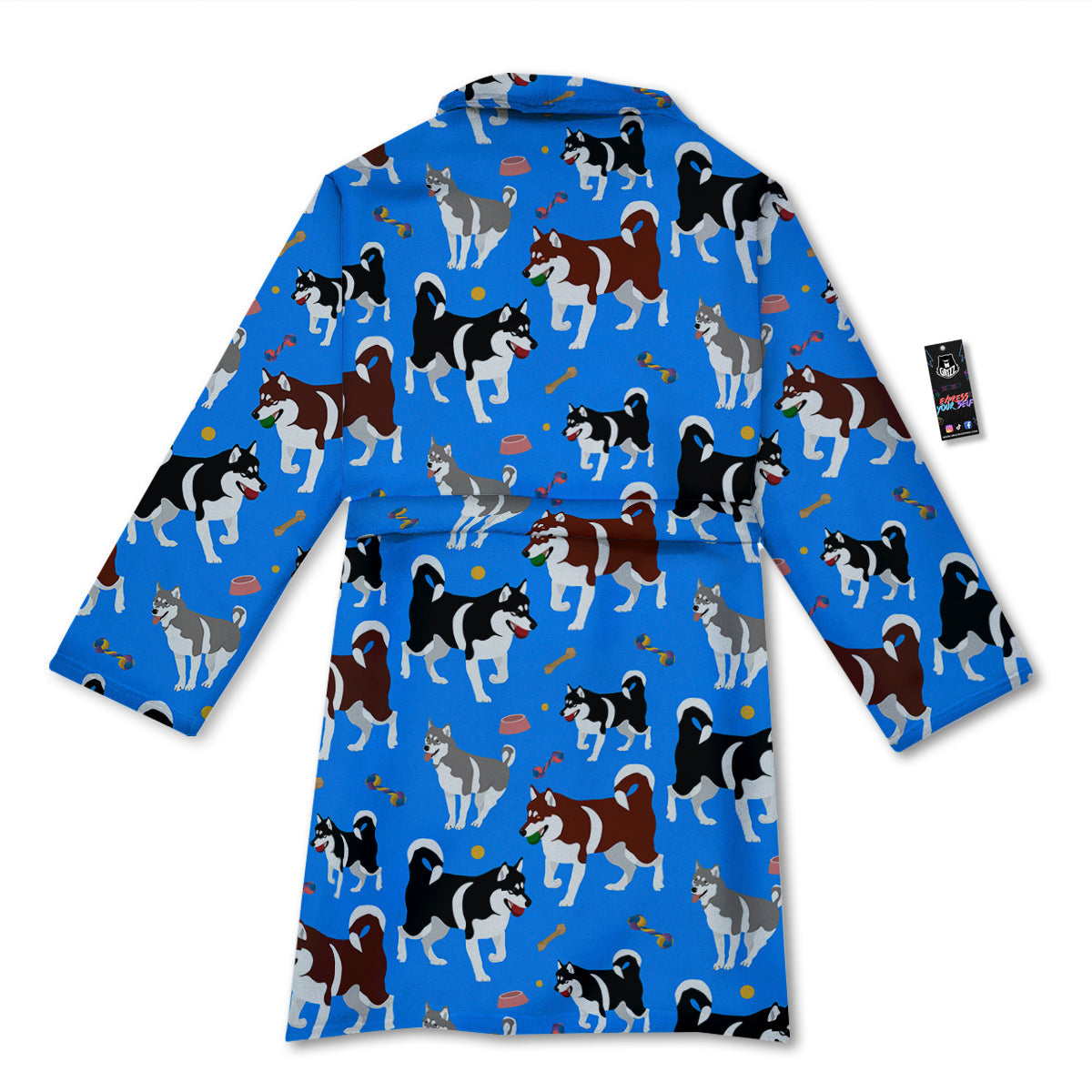 Alaskan Malamute Print Pattern Bathrobe-grizzshop