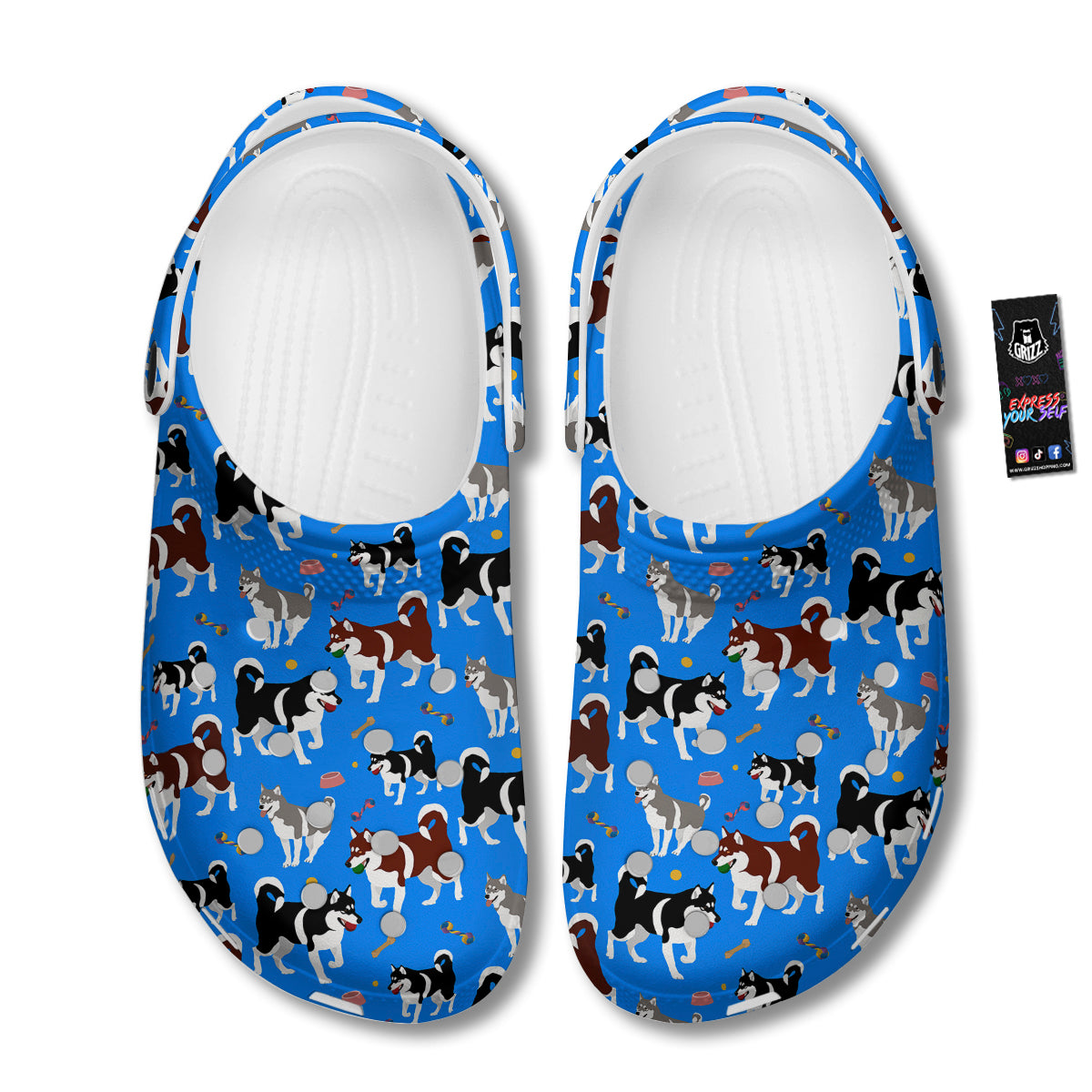 Alaskan Malamute Print Pattern Clog-grizzshop