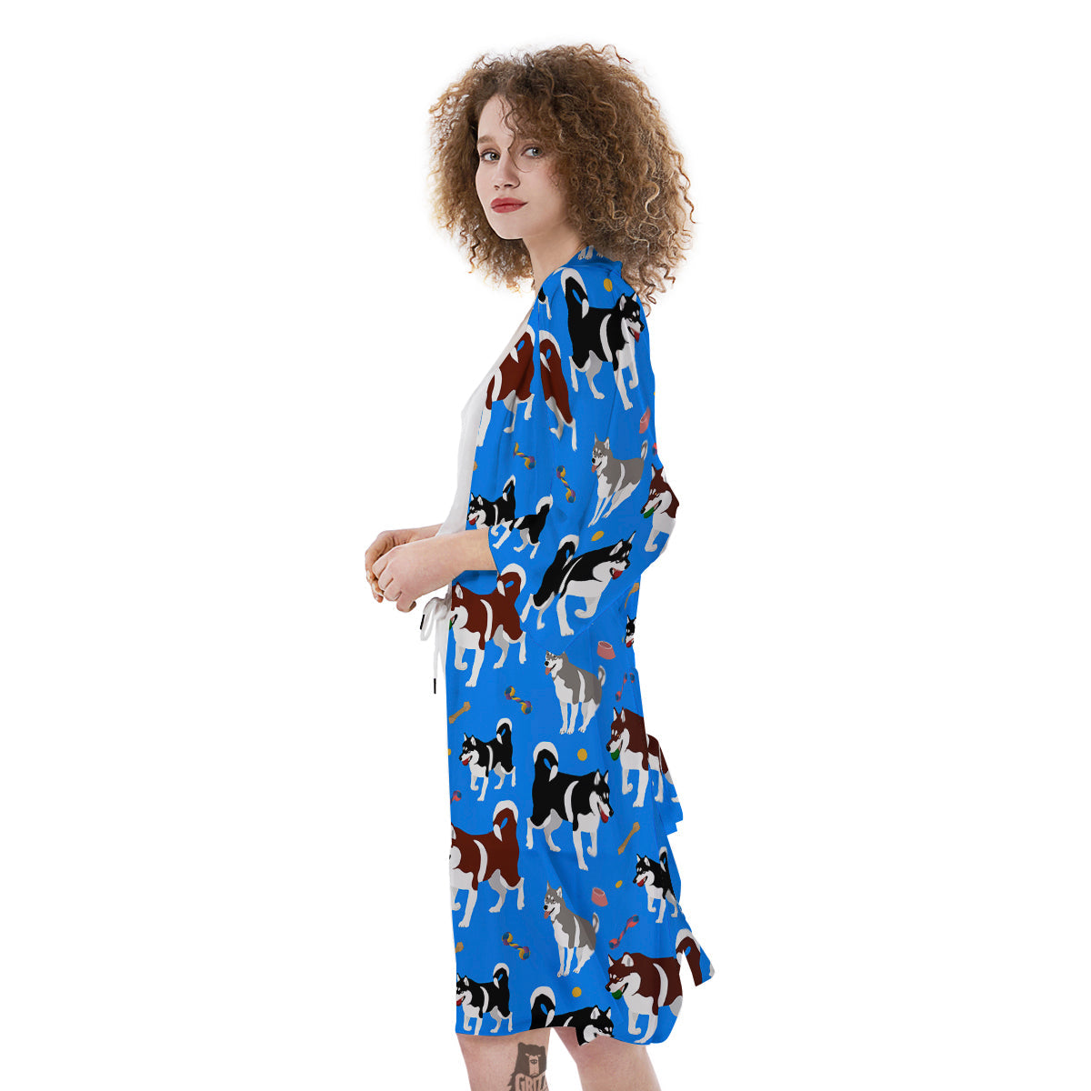Alaskan Malamute Print Pattern Kimono-grizzshop
