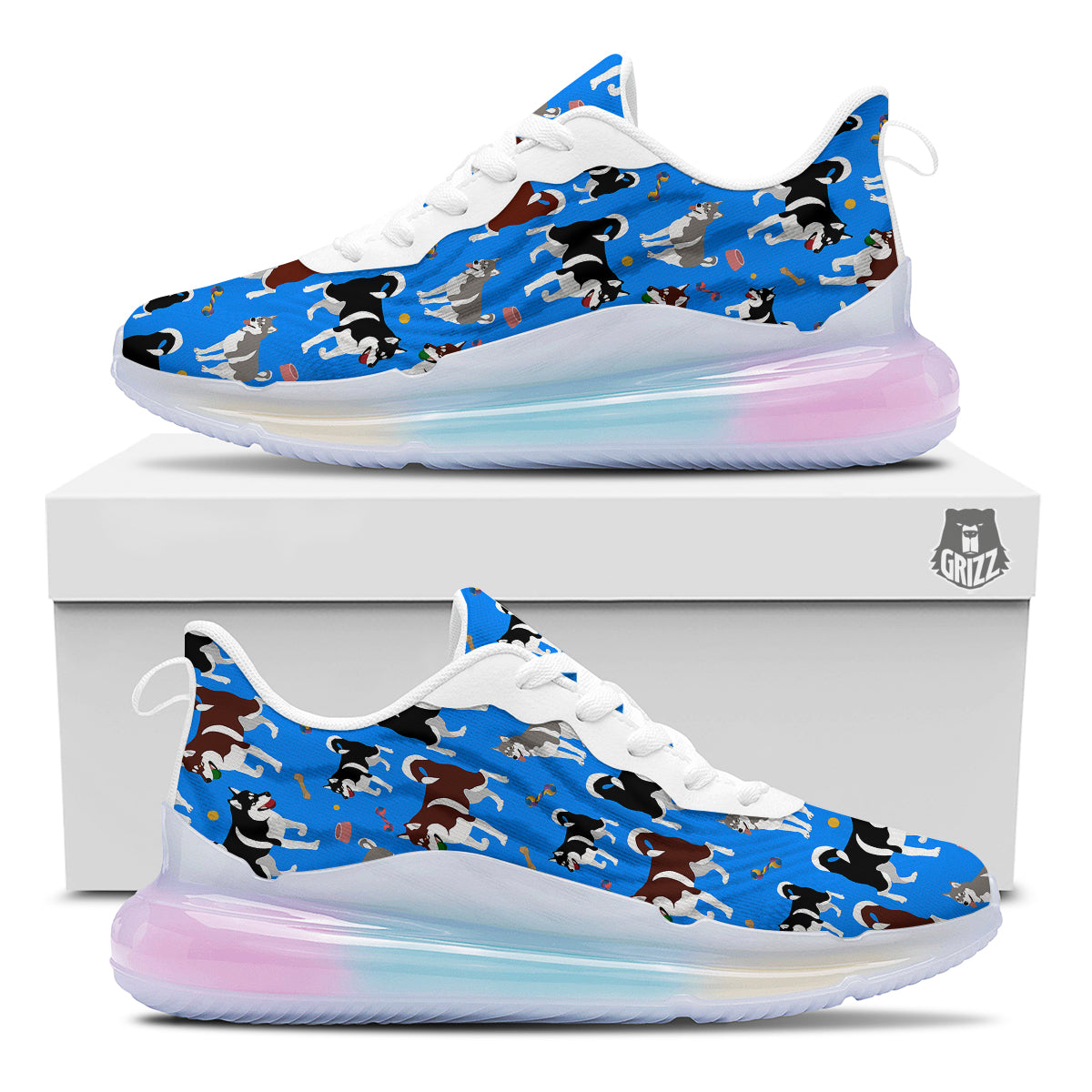Alaskan Malamute Print Pattern Running Sneakers-grizzshop