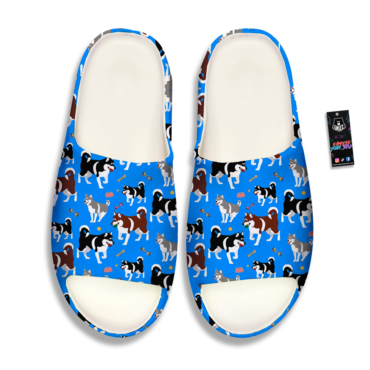 Alaskan Malamute Print Pattern Sandals-grizzshop