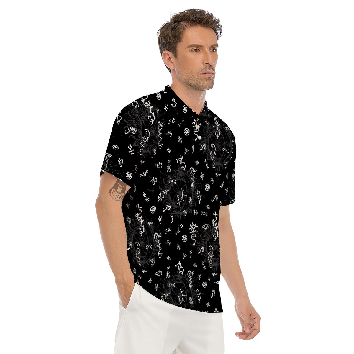 Alchemy Gothic Witch Men's Golf Shirts-grizzshop
