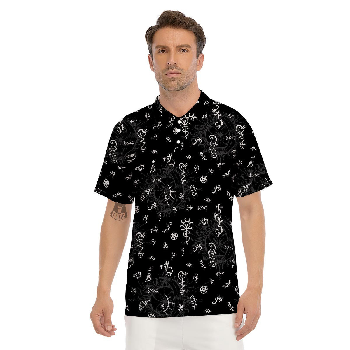 Alchemy Gothic Witch Men's Golf Shirts-grizzshop