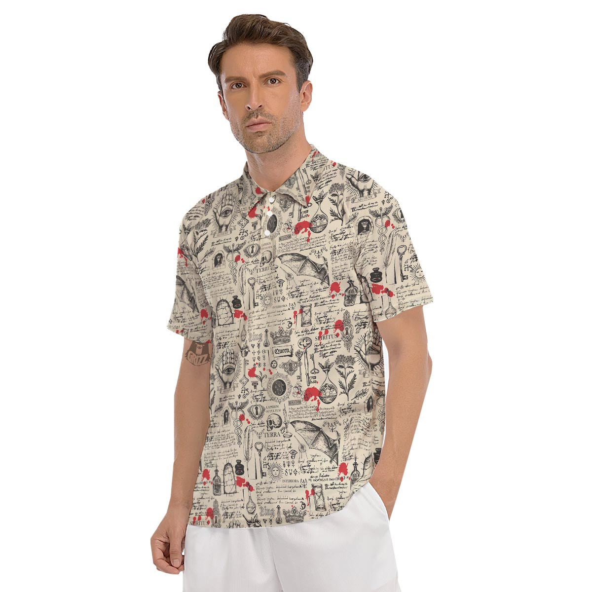 Alchemy Witchcraft Gothic Men's Golf Shirts-grizzshop