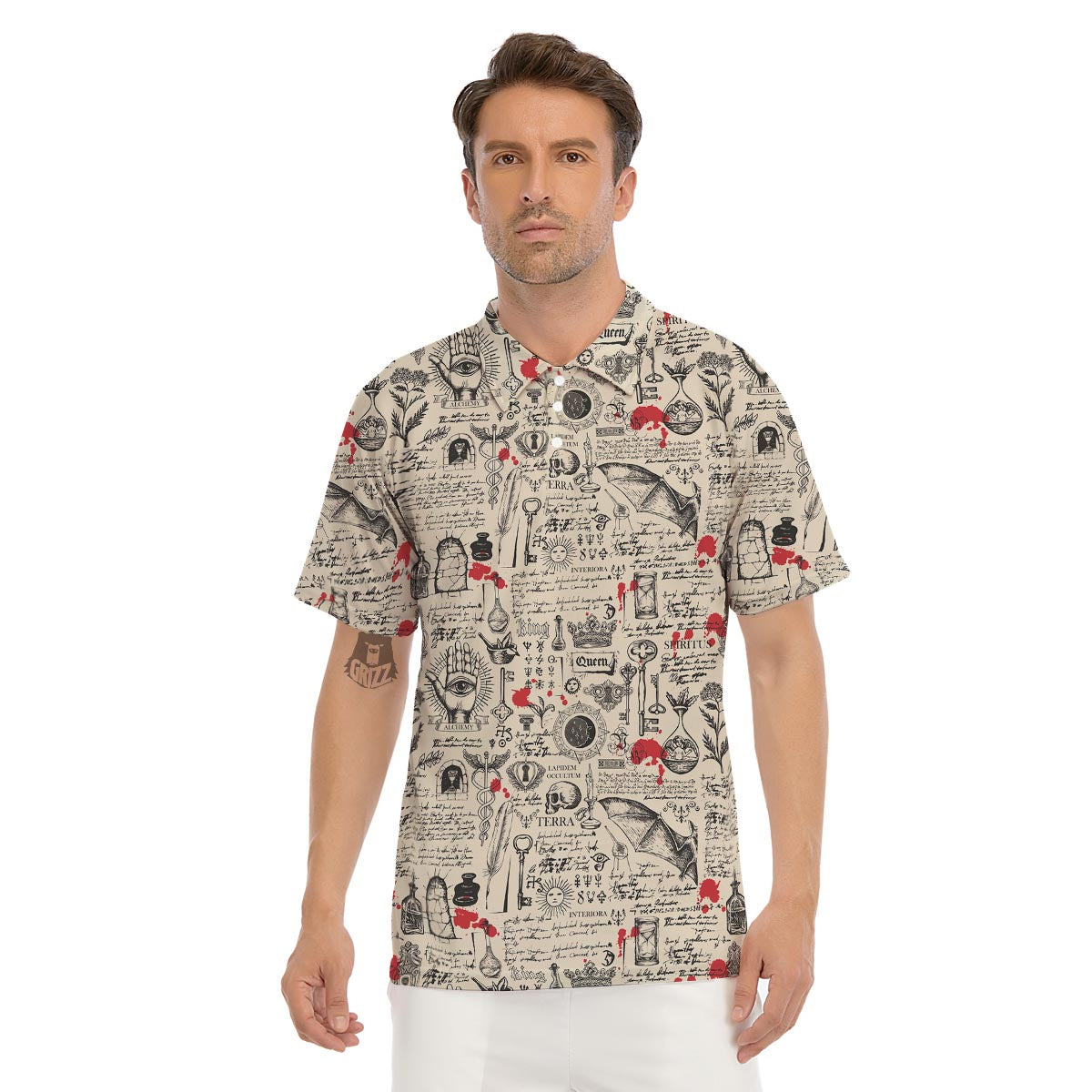 Alchemy Witchcraft Gothic Men's Golf Shirts-grizzshop