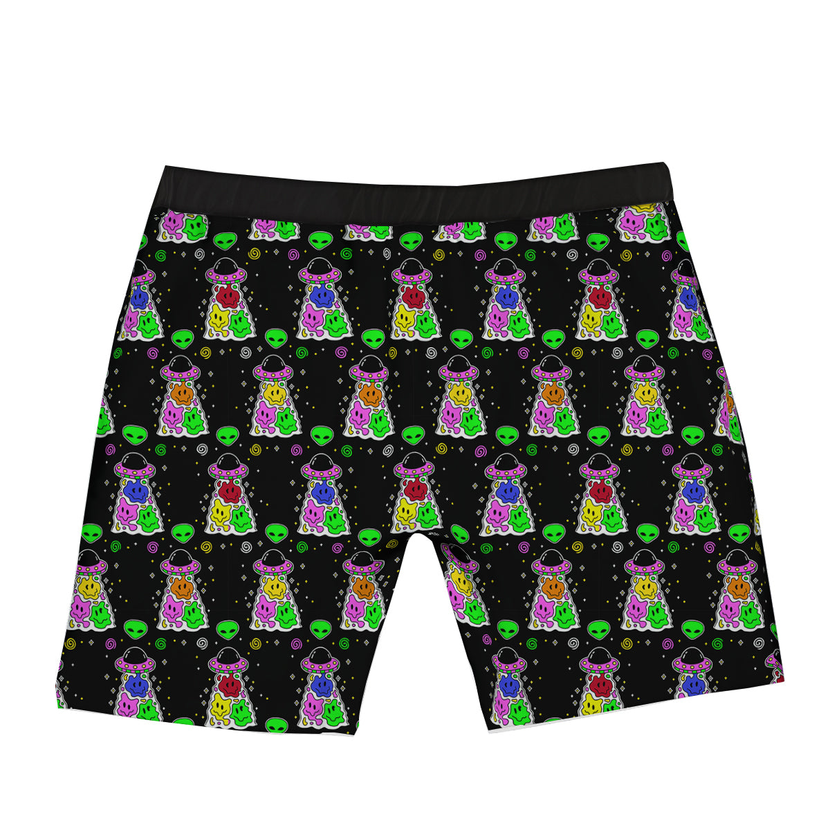 Alien And UFO Trippy Print Pattern Boxer Briefs-grizzshop