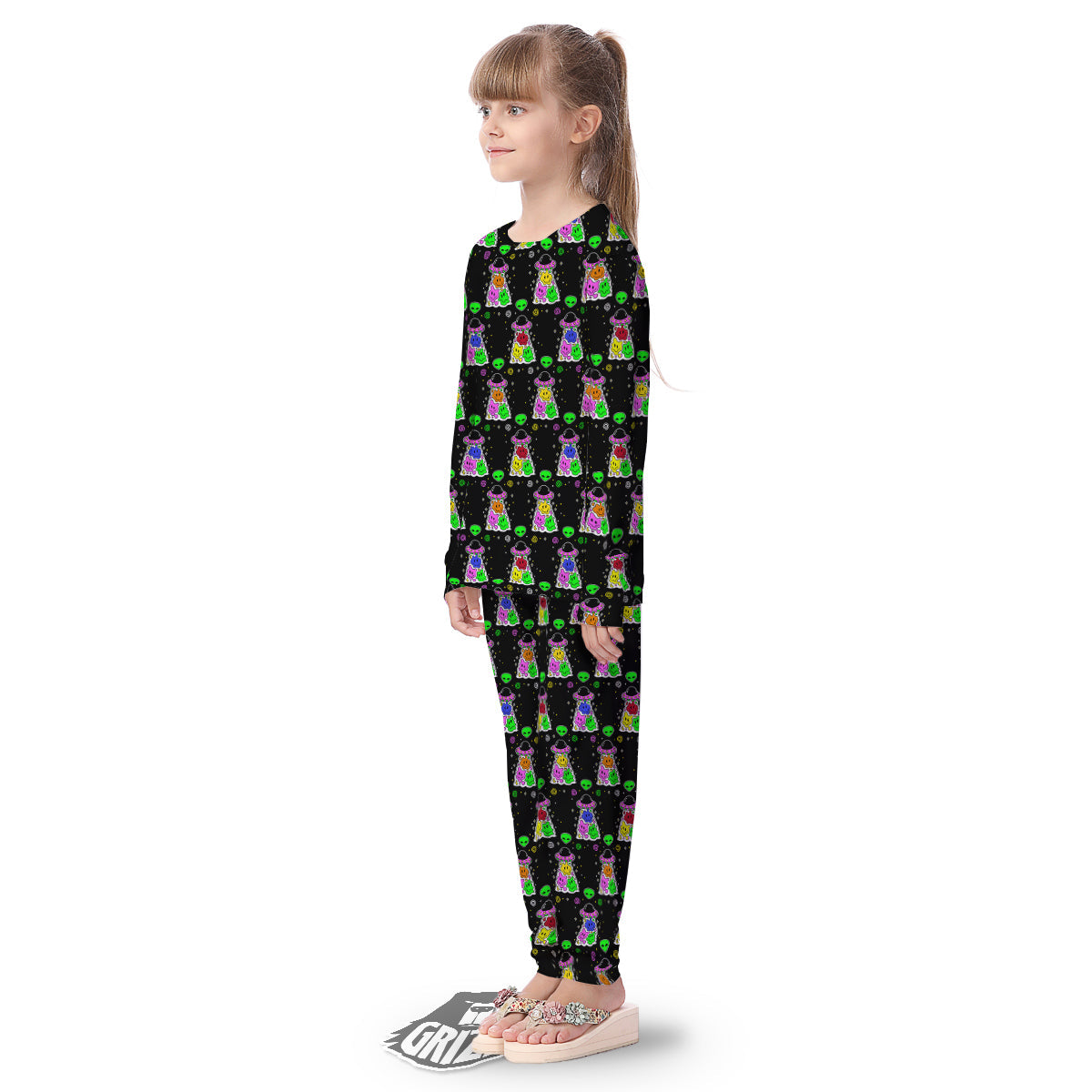 Alien And UFO Trippy Print Pattern Kid's Pajamas-grizzshop