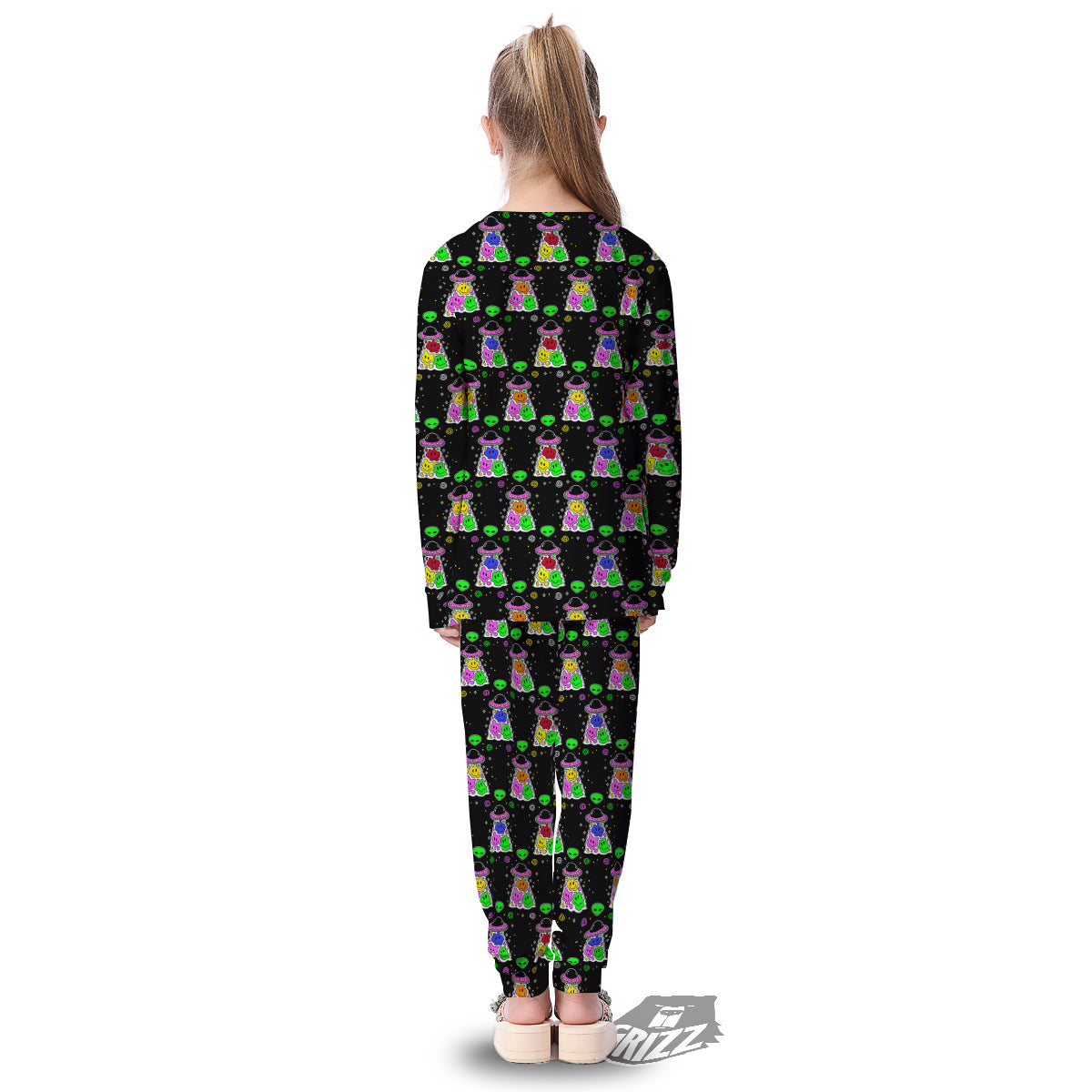 Alien And UFO Trippy Print Pattern Kid's Pajamas-grizzshop
