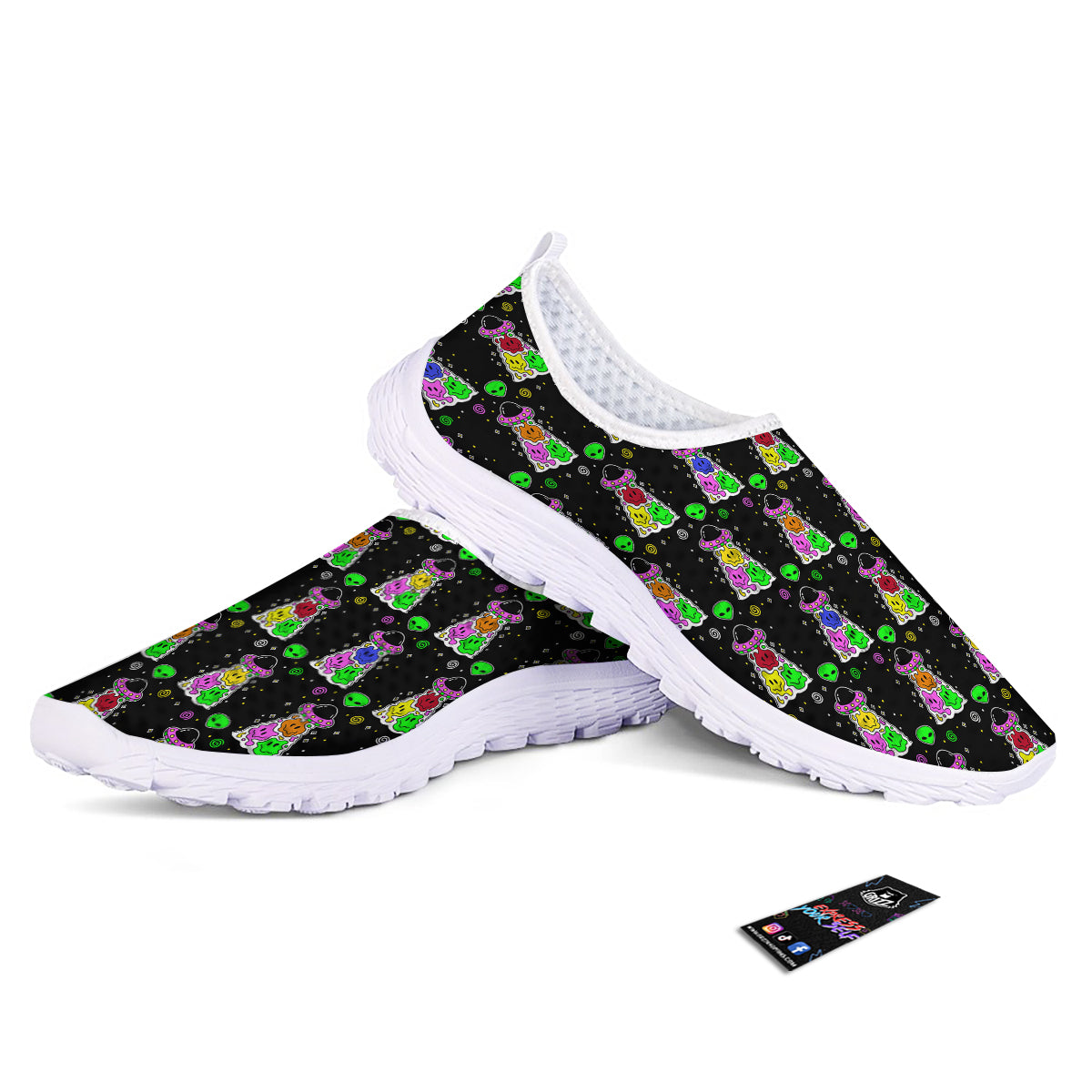 Alien And UFO Trippy Print Pattern Nurse Shoes-grizzshop
