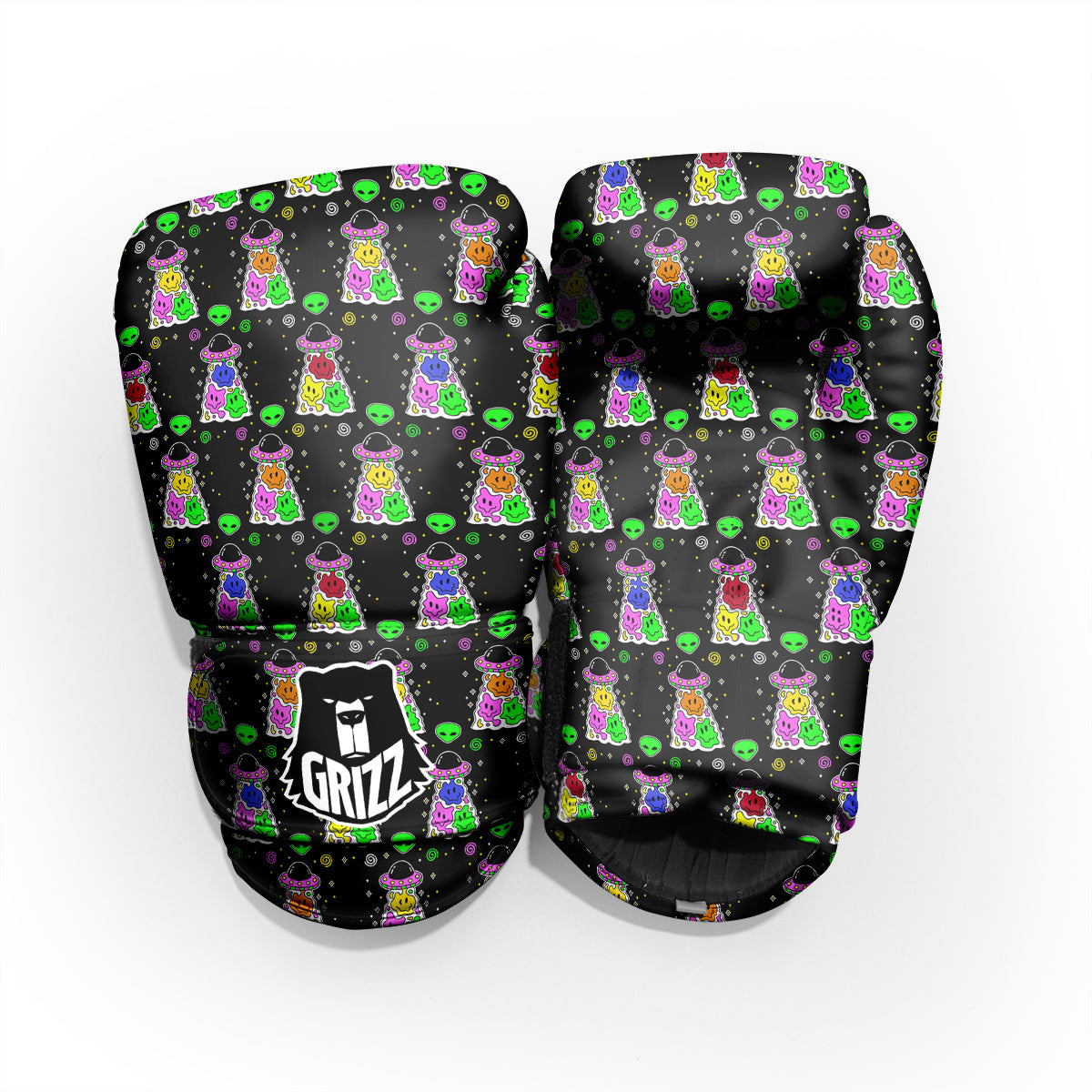 Alien And UFO Trippy Print Pattern Pro Boxing Glove