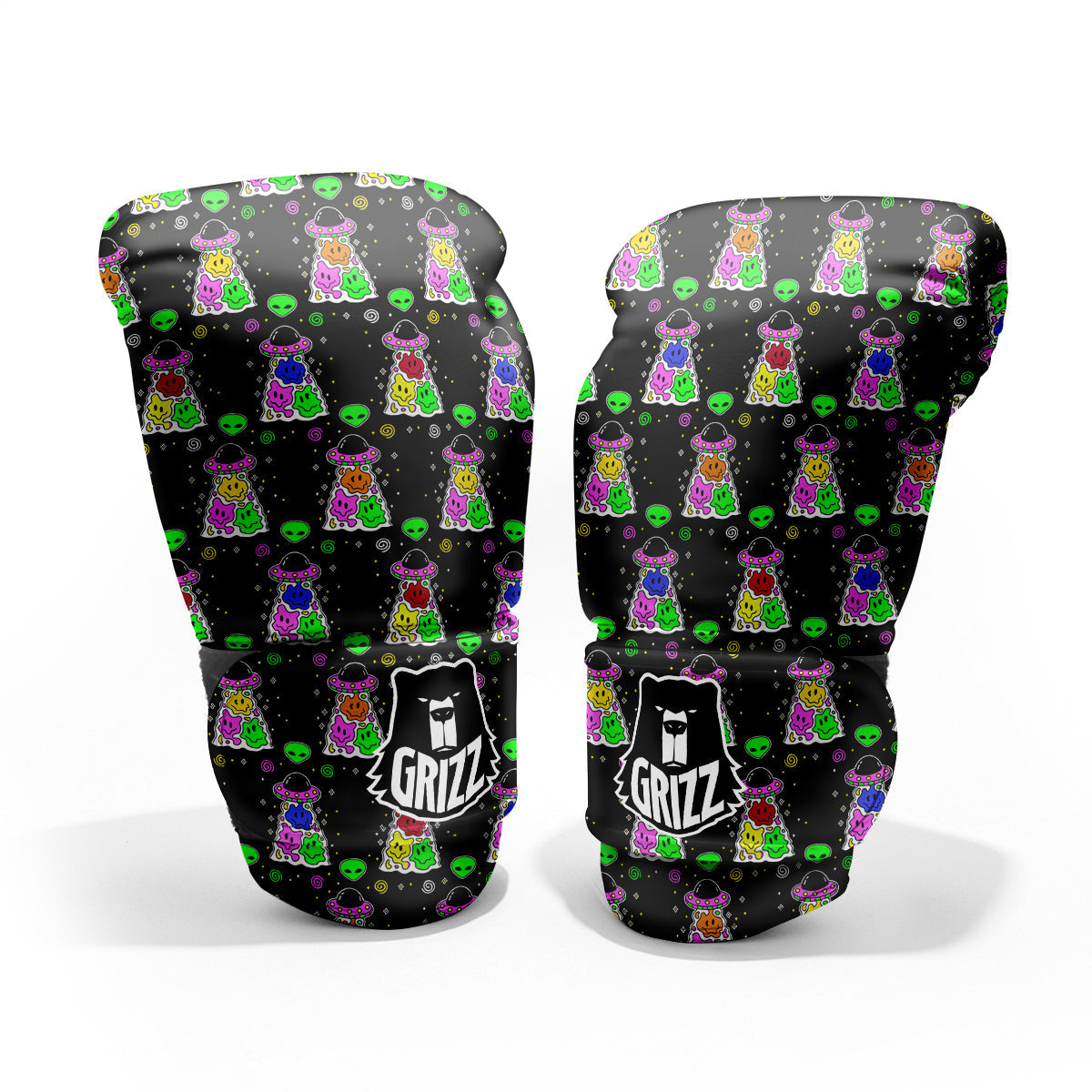Alien And UFO Trippy Print Pattern Pro Boxing Glove