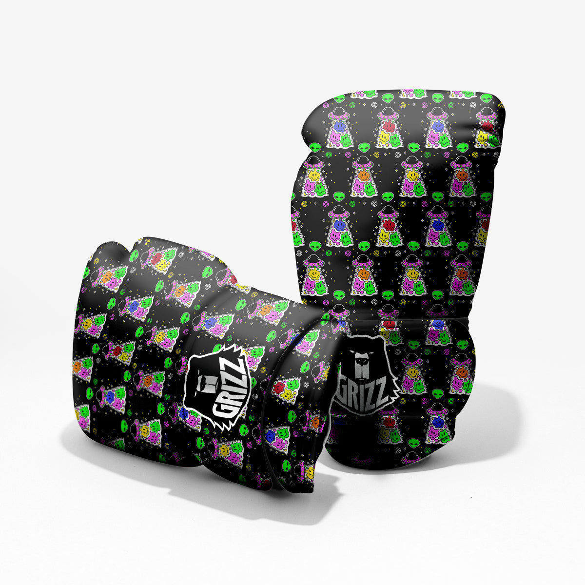 Alien And UFO Trippy Print Pattern Pro Boxing Glove