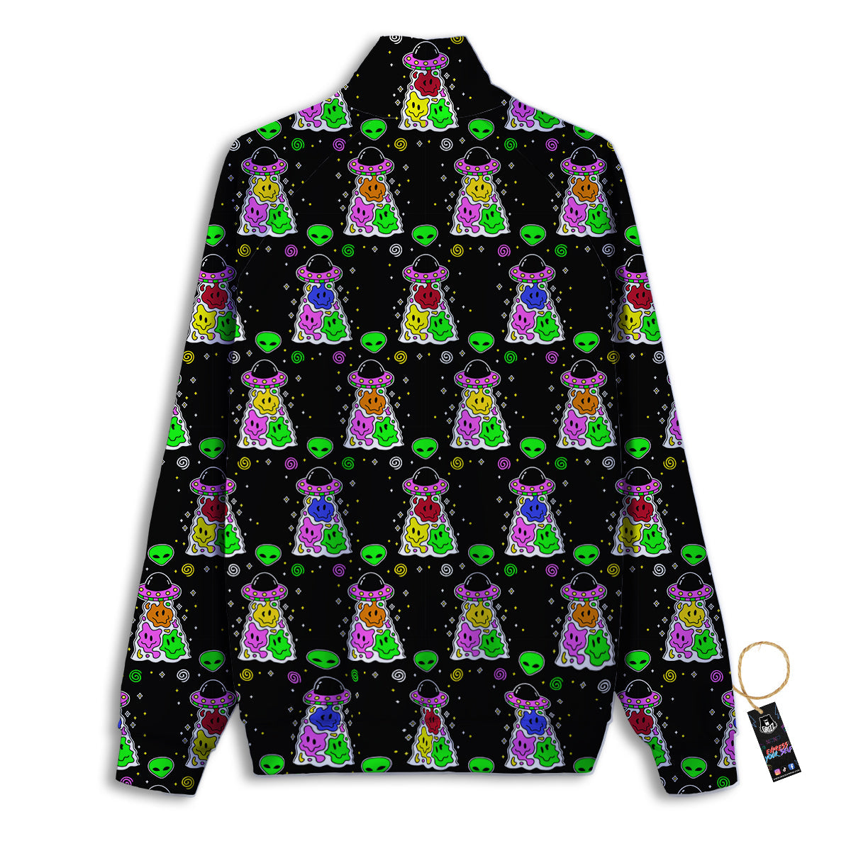 Alien And UFO Trippy Print Pattern Track Jacket-grizzshop