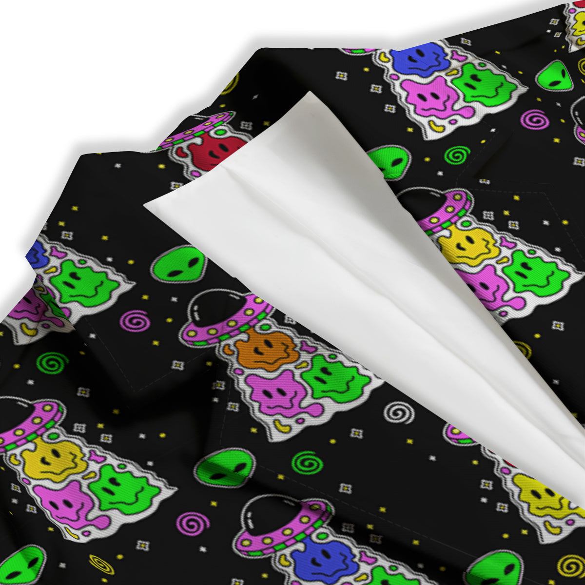Alien And UFO Trippy Print Pattern Women's Blazer-grizzshop
