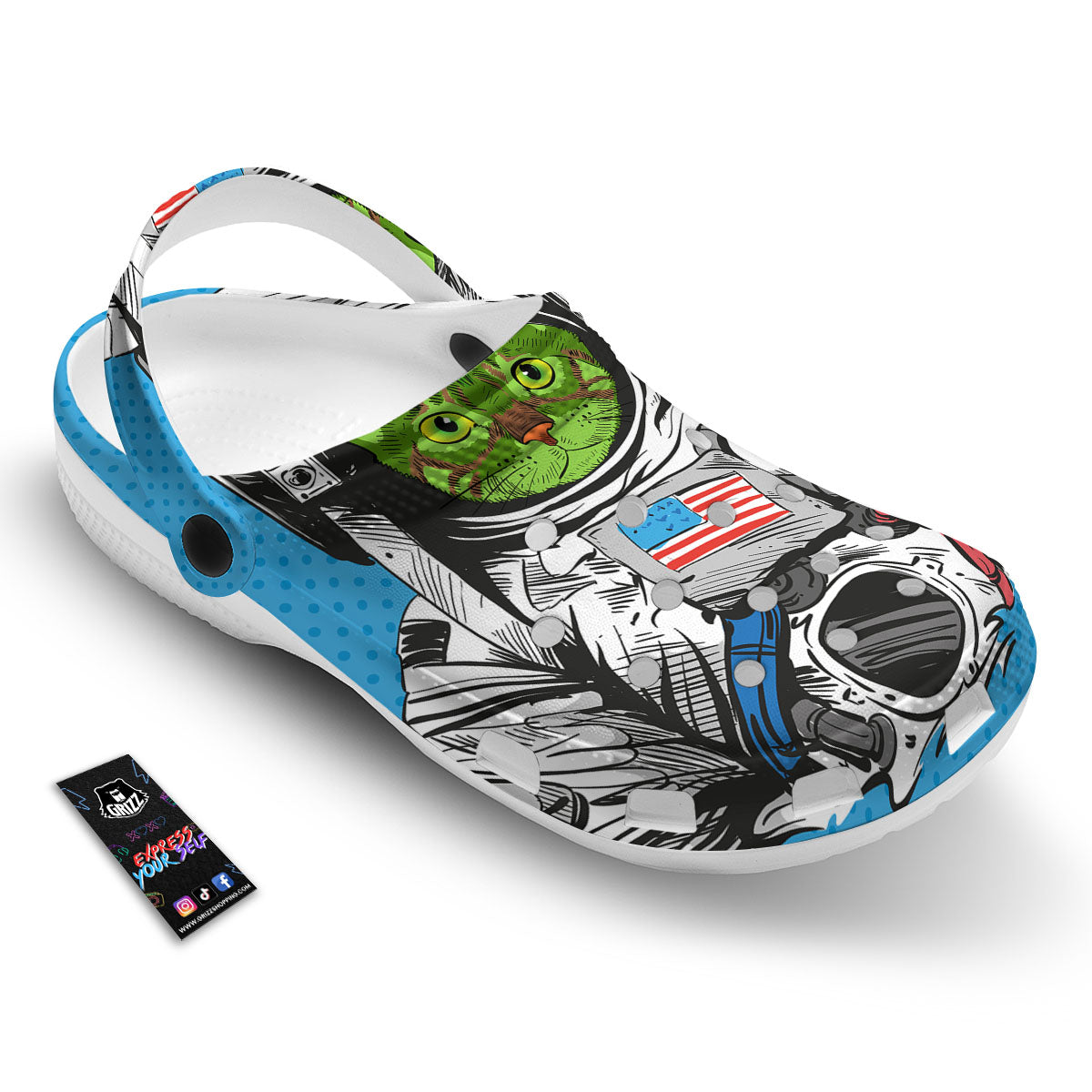 Alien Cat Astronaut Print Clog-grizzshop