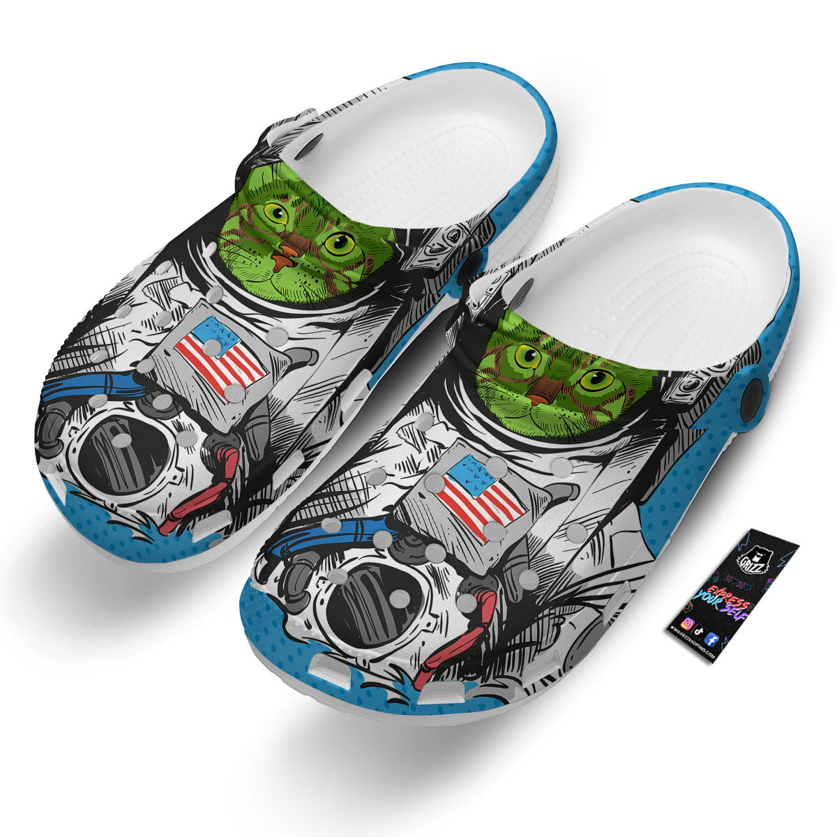 Alien Cat Astronaut Print Clog-grizzshop