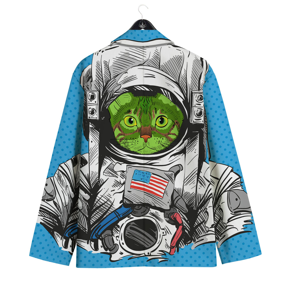 Alien Cat Astronaut Print Men's Sport Coat-grizzshop