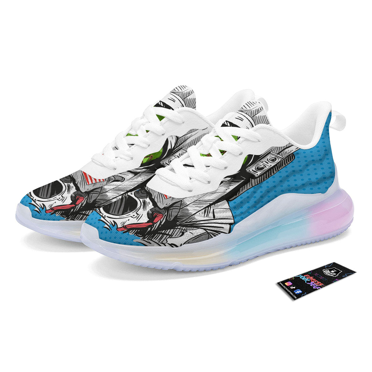 Alien Cat Astronaut Print Running Sneakers-grizzshop