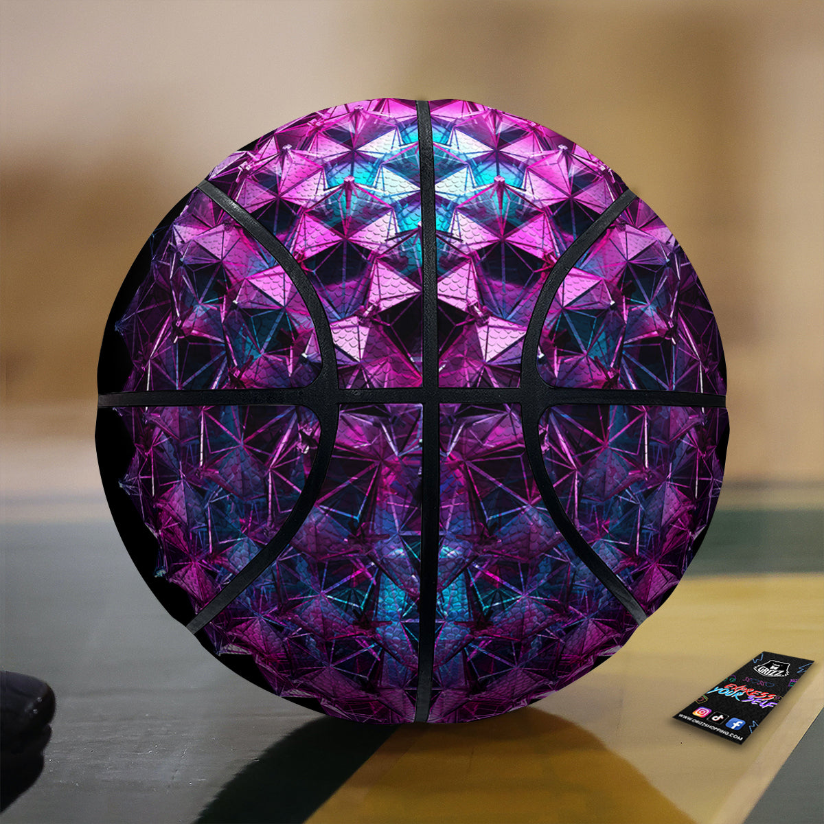Alien Crystal Diamond Flower Print Basketball-grizzshop