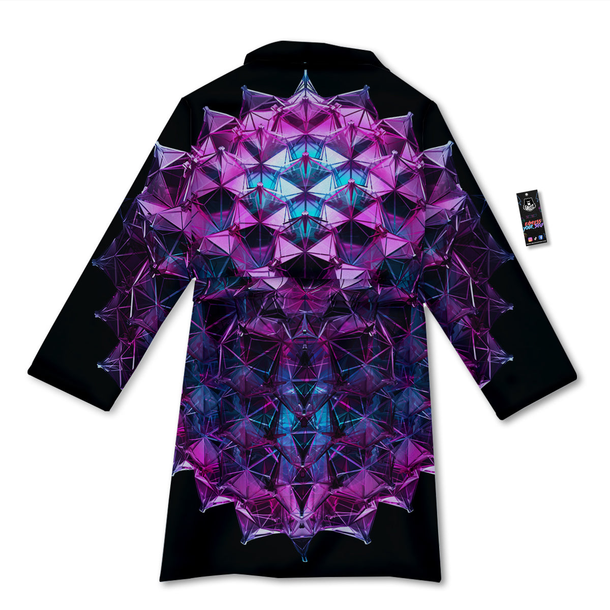 Alien Crystal Diamond Flower Print Bathrobe-grizzshop