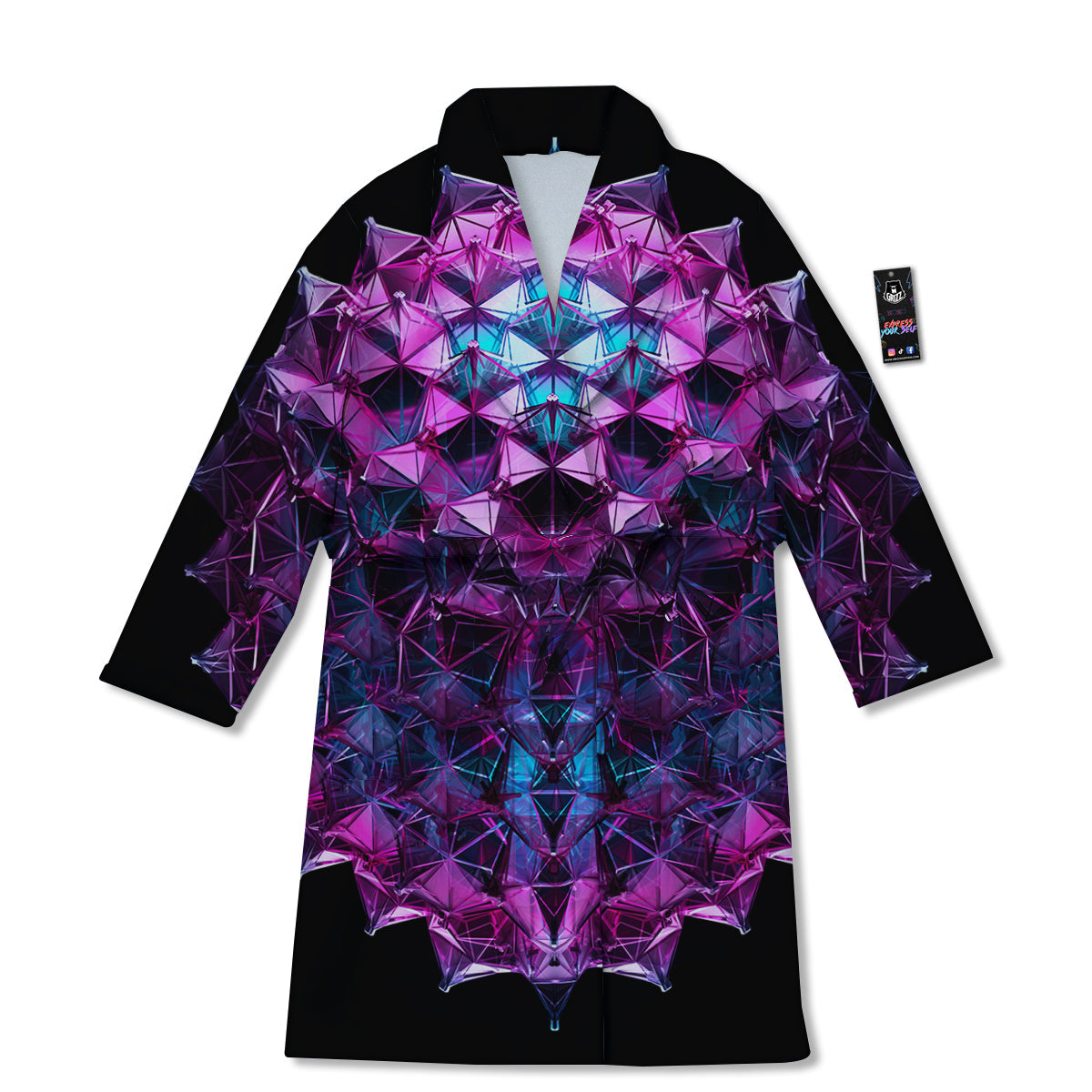 Alien Crystal Diamond Flower Print Bathrobe-grizzshop
