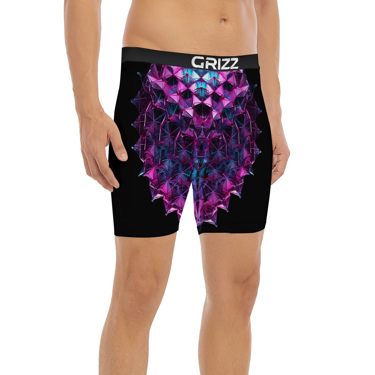 Alien Crystal Diamond Flower Print Boxer Briefs-grizzshop