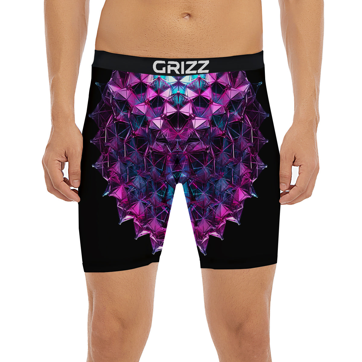Alien Crystal Diamond Flower Print Boxer Briefs-grizzshop