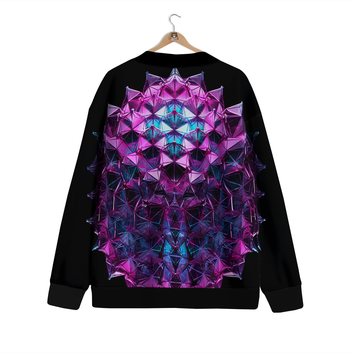 Alien Crystal Diamond Flower Print Cardigan-grizzshop