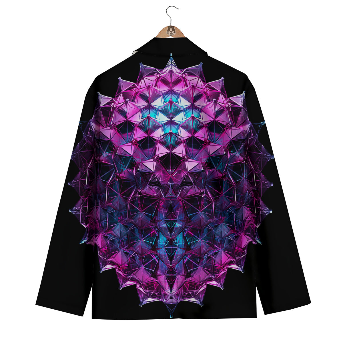 Alien Crystal Diamond Flower Print Men's Blazer-grizzshop