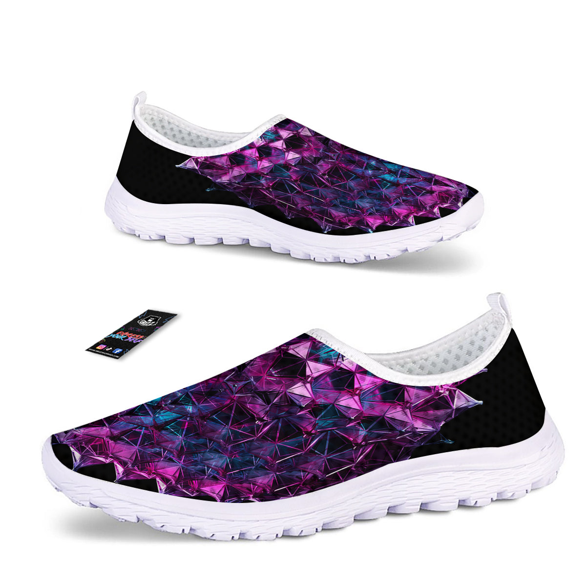 Alien Crystal Diamond Flower Print Nurse Shoes-grizzshop