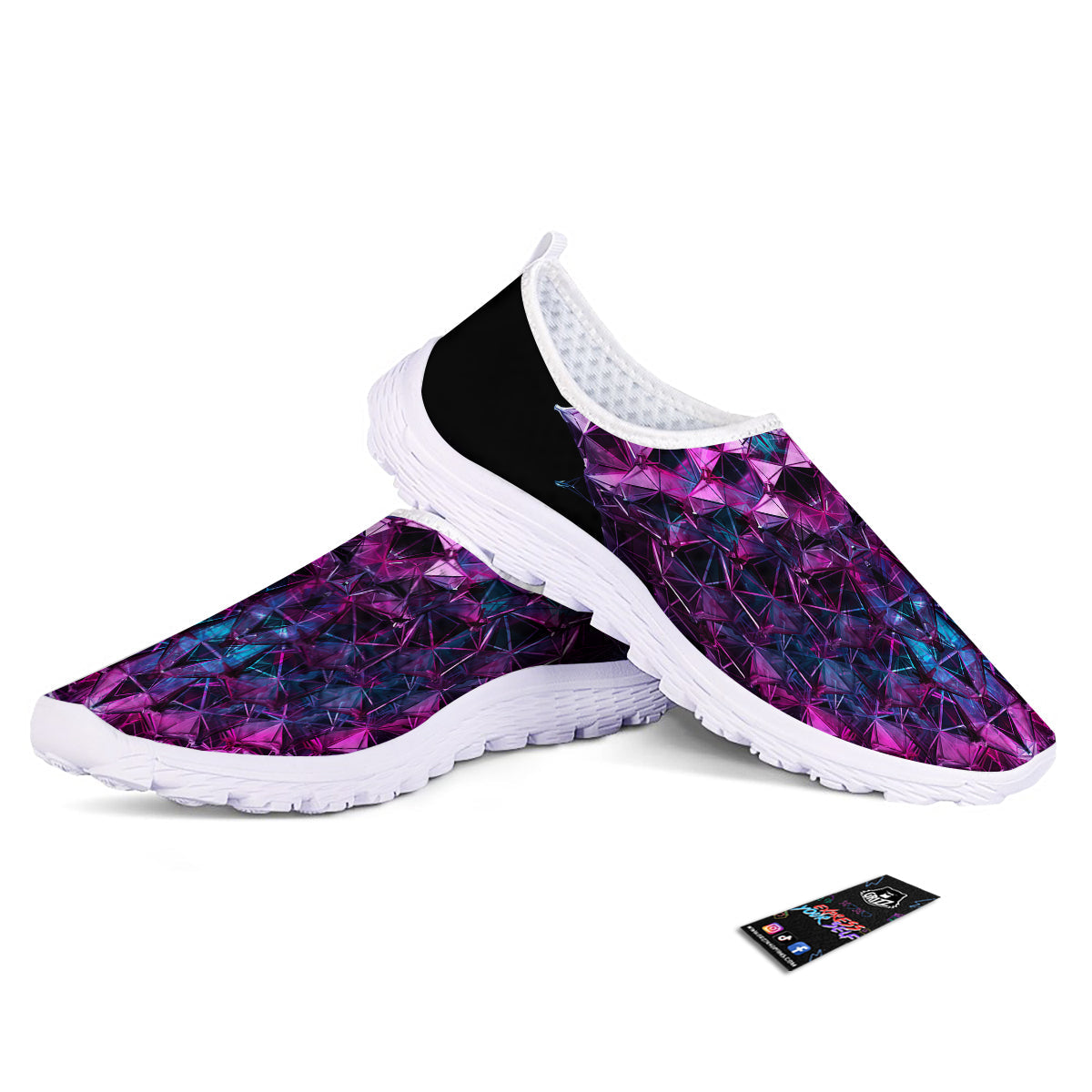 Alien Crystal Diamond Flower Print Nurse Shoes-grizzshop